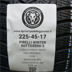 PIRELLI WINTER SOTTOZERO 3 225/45R17