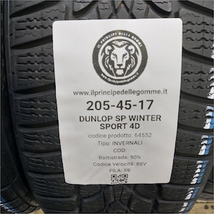 DUNLOP SP WINTER SPORT 4D 205/45R17