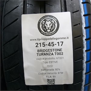 BRIDGESTONE TURANZA T002 215/45R17