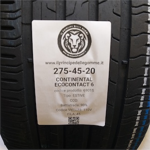 CONTINENTAL ECOCONTACT 6 275/45R20