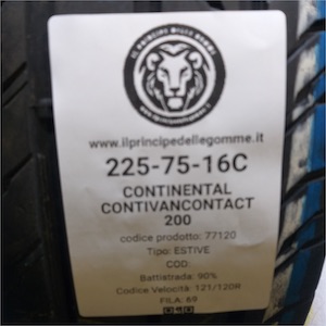 CONTINENTAL CONTIVANCONTACT 200 225/75R16C